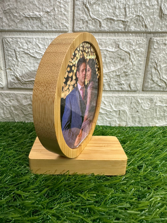 Customised Magnetic Bamboo Frame - Round Shape