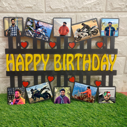 Customised Happy Birthday MDF Wall Hanging Frame