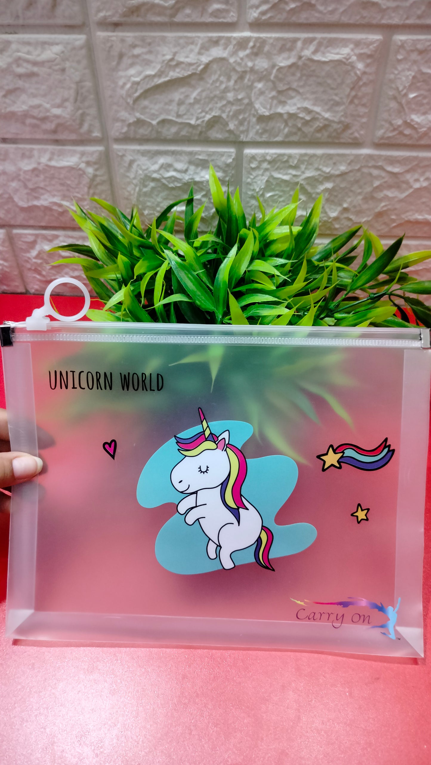 Unicorn Transparent Zip Pouch